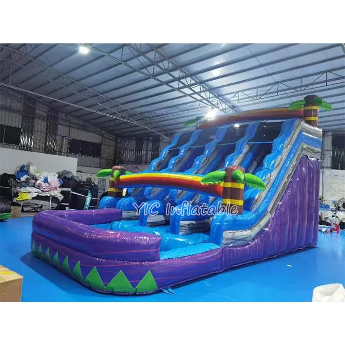 Rental Business Hot Selling Commercial Inflatable Water Slide Giant Rock Climbing Slide with Removable Pool for Party Rental