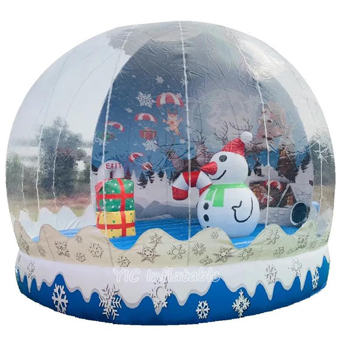 Yuwellle 3/4/5m Christmas Inflatable Giant Snowglobe Human Size Snow Globe Blow up Festival Snow Globes for Kids and Adults