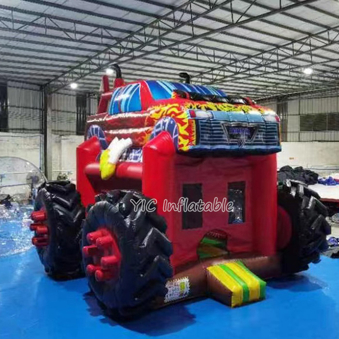 Cheap Children Outdoor Inflatable Monster Truck Bouncy Castle Jumping Tractor Cars Bounce House For Sale