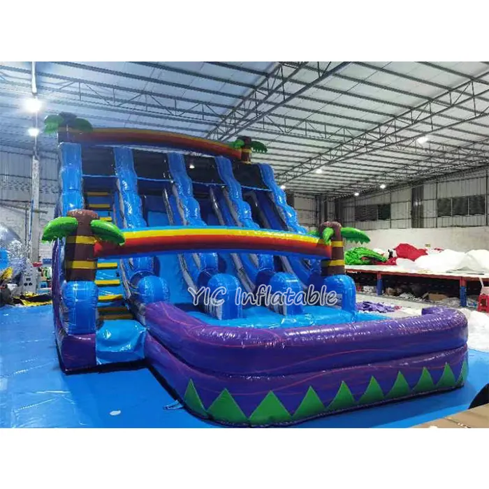 Rental Business Hot Selling Commercial Inflatable Water Slide Giant Rock Climbing Slide with Removable Pool for Party Rental