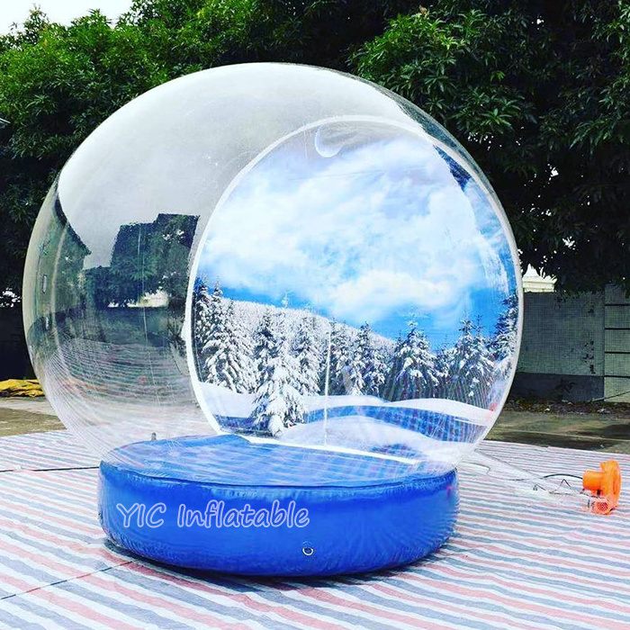 Yuwellle 3/4/5m Christmas Inflatable Giant Snowglobe Human Size Snow Globe Blow up Festival Snow Globes for Kids and Adults