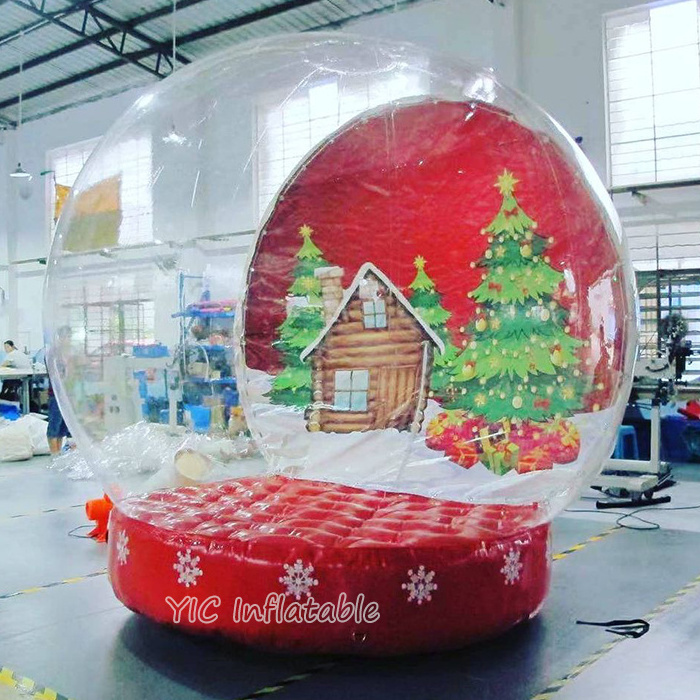 Yuwellle 3/4/5m Christmas Inflatable Giant Snowglobe Human Size Snow Globe Blow up Festival Snow Globes for Kids and Adults