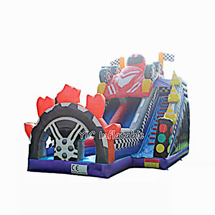 Customized bouncy house halloween jumping bounce pads inflatable Racing car castle  inflatable jumping castle