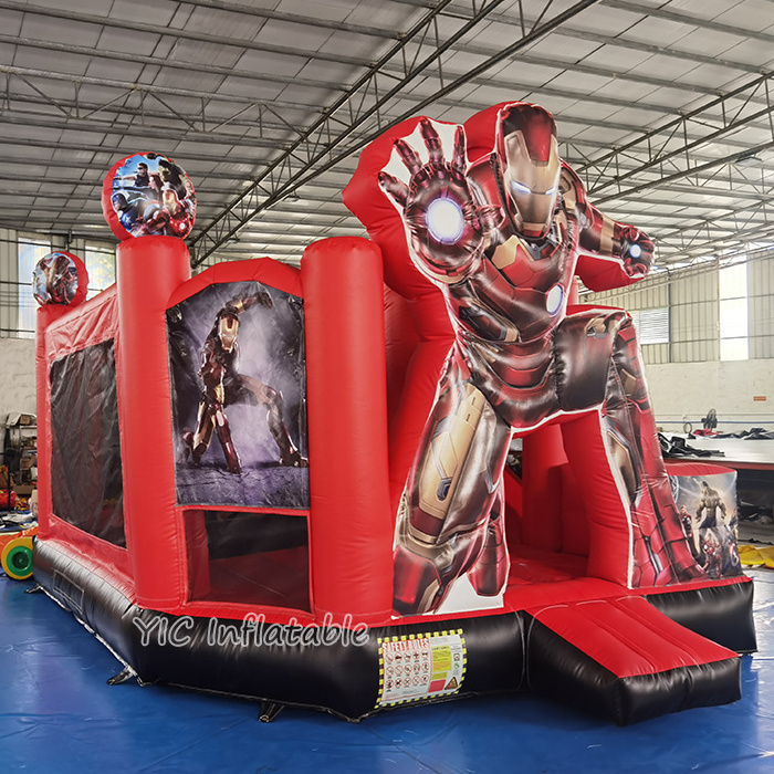 Amazing Superhero Juntos Jumping Bouncy Castle Ironman Bouncing Slide Bounce Spiderman Inflatable Bouncer House with Slide