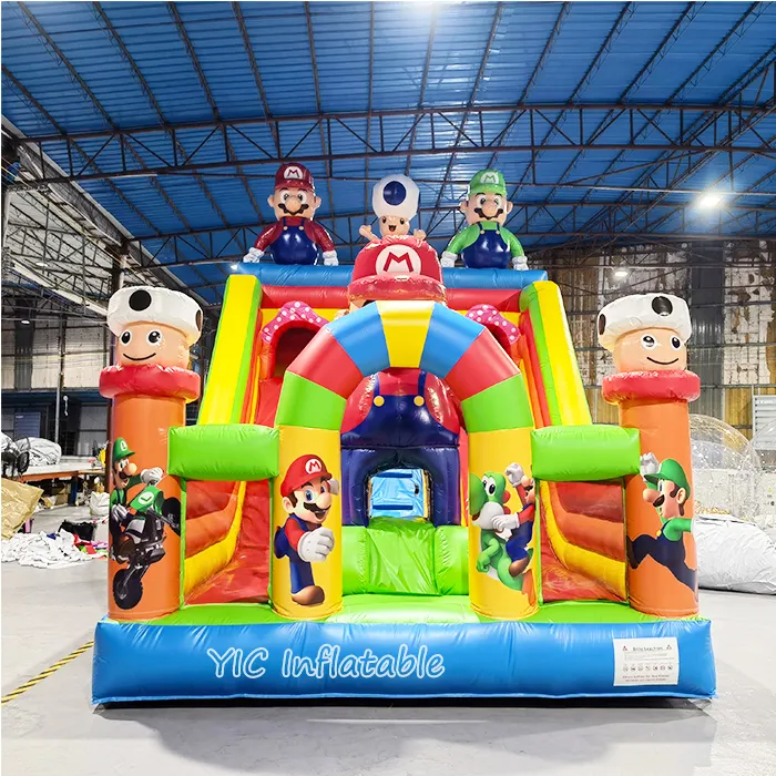 Super Mario  Jumping Bouncy Houses PVC China Jump Inflatable Commercial Bounce House For Kid Party