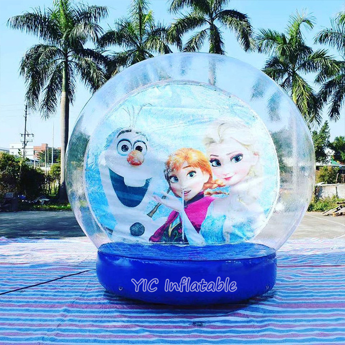 Yuwellle 3/4/5m Christmas Inflatable Giant Snowglobe Human Size Snow Globe Blow up Festival Snow Globes for Kids and Adults