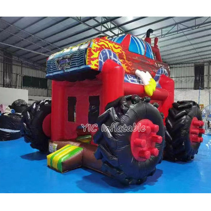 Cheap Children Outdoor Inflatable Monster Truck Bouncy Castle Jumping Tractor Cars Bounce House For Sale