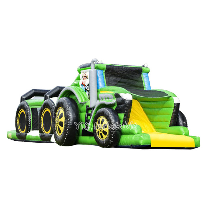 Truck Run Blow Up Obstacles Course Tractor Inflatable Bouncer Giant Inflatable Obstacle Course for Sale