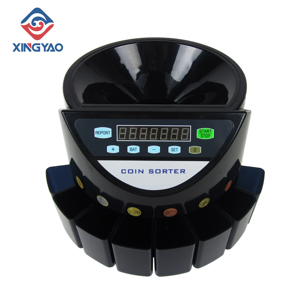 EUR Automatic Coin Sorter/Counter  For EURO Black Coins  Counting machine  Mix Coin Value counter