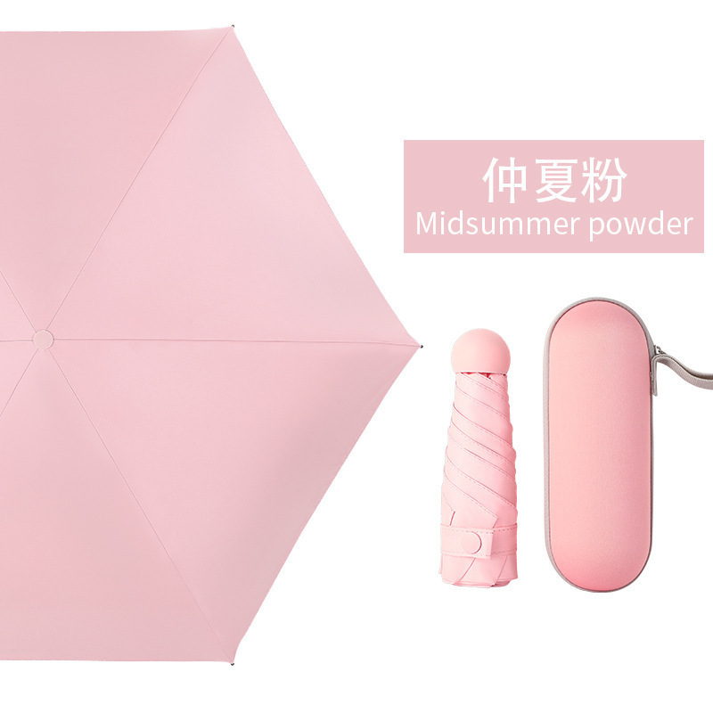 Pocket Vinyl Portable Manual Folding Sun Shade Umbrella