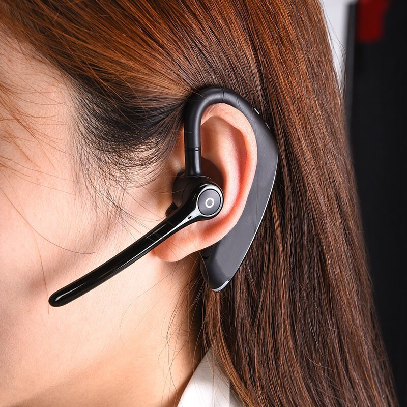 New noise-canceling hands-free earhook single earbud bluetooth headset