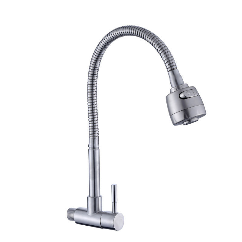 Fashion Design Single Lever Pull Down Flexible Wall Mounted German 304SS Stainless Steel Kitchen Faucet Sink Mixer