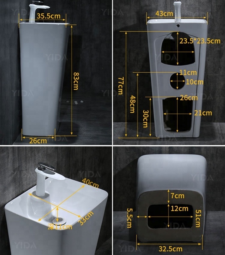 Natural stone vessel pedestal basin freestanding acrylic resin marble bathroom lavamano sink