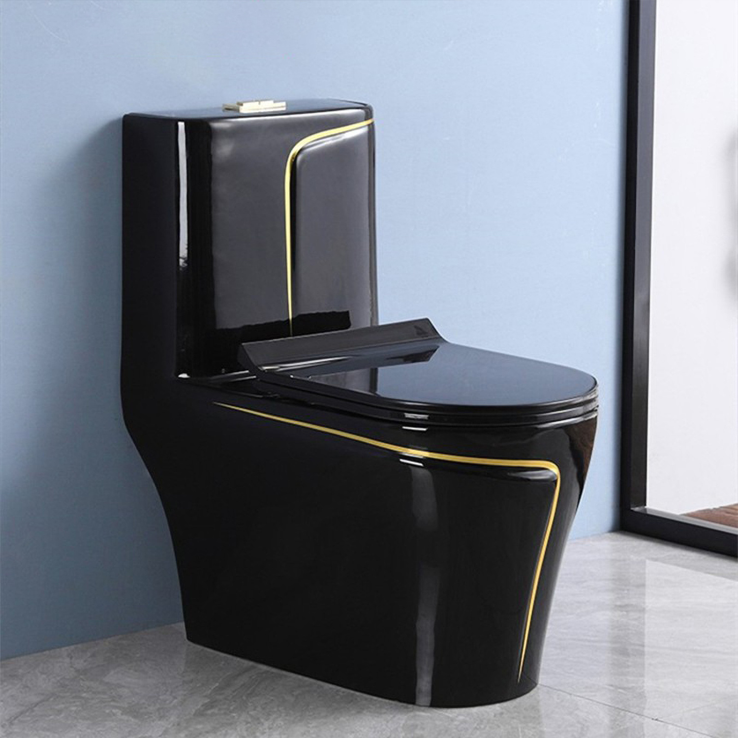 YIDA Modern Dual-Flush Floor Mounted Toilet,2023 Hot Sale Popular Chinese Cheongsam Style  One Piece Toilet