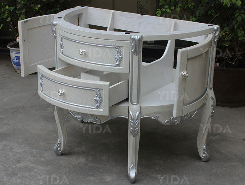 Luxury Gothic Classical Antique Mirror Vanity Bathroom Furniture Cabinet