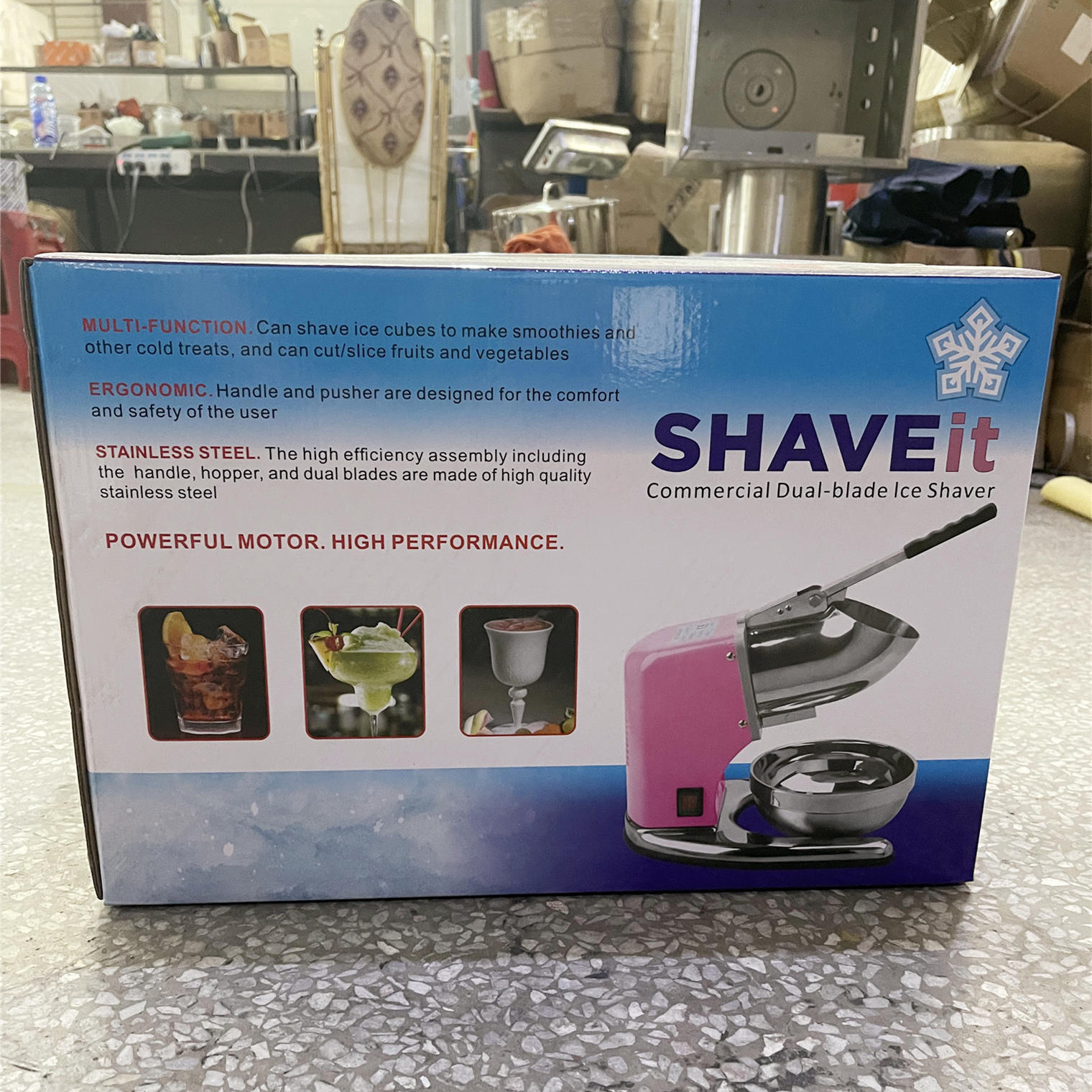 Home Use Smoothie machine Shaved ice machine Electric Ice Crusher with Stainless steel blade