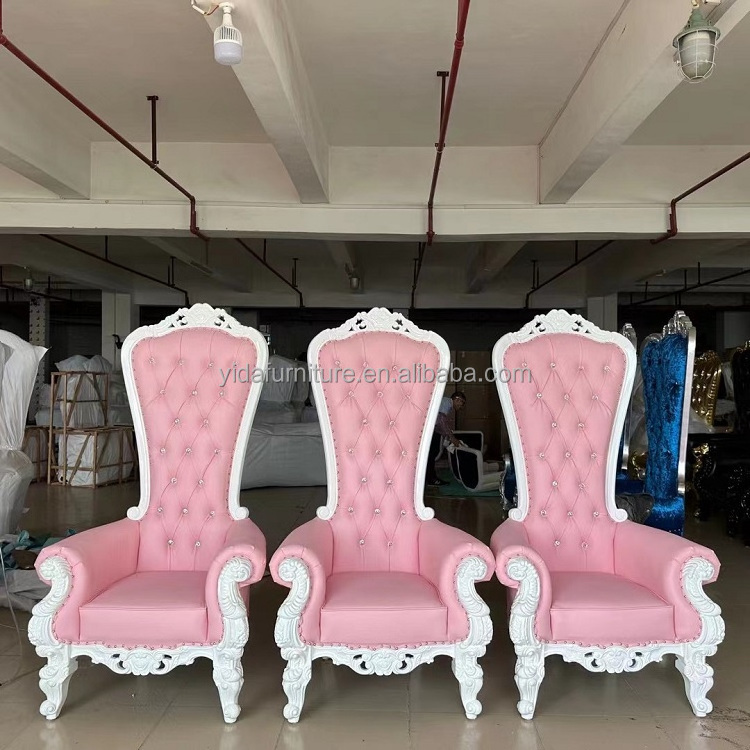 Ready to Ship Wedding Gold Royal King Pink White Purple Throne Wedding Chair For Queen Wholesale