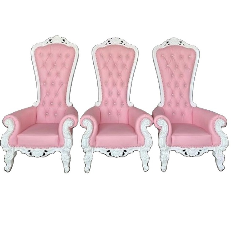 Ready to Ship Wedding Gold Royal King Pink White Purple Throne Wedding Chair For Queen Wholesale