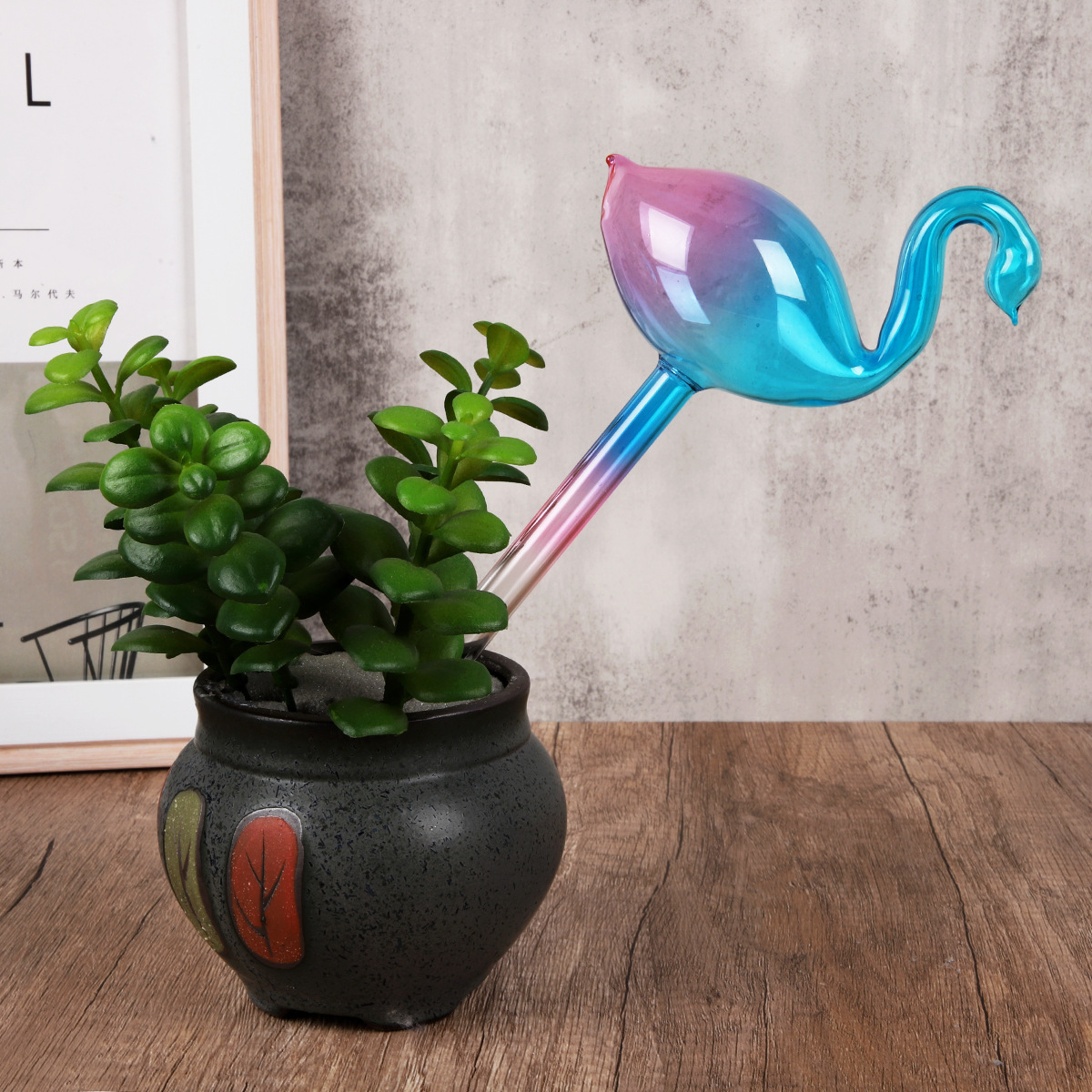 Wholesale Customized Butterfly Shape Garden Plant Self Glass Watering Globes Device For Plants