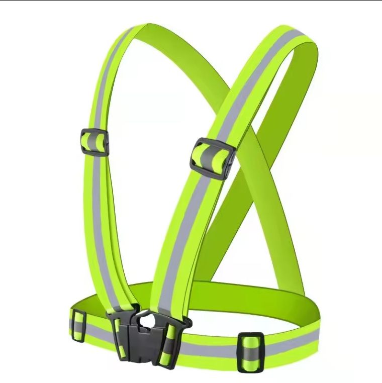 Adjustable High Visibility Reflective Safety Vest Elastic Stripes Gear for Cycling Construction Traffic and Warehouse