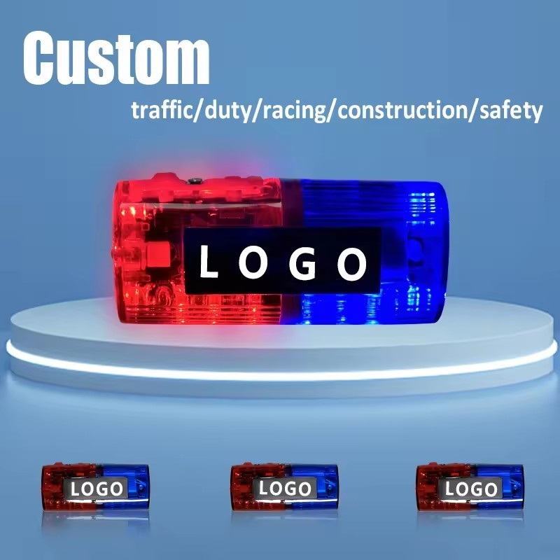 Traffic Red Blue USB Rechargeable warning light Emergency multi-functional led shoulder light