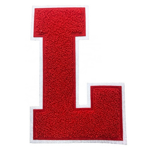 Chenille  letters 3d embroidery iron on patches hats customized