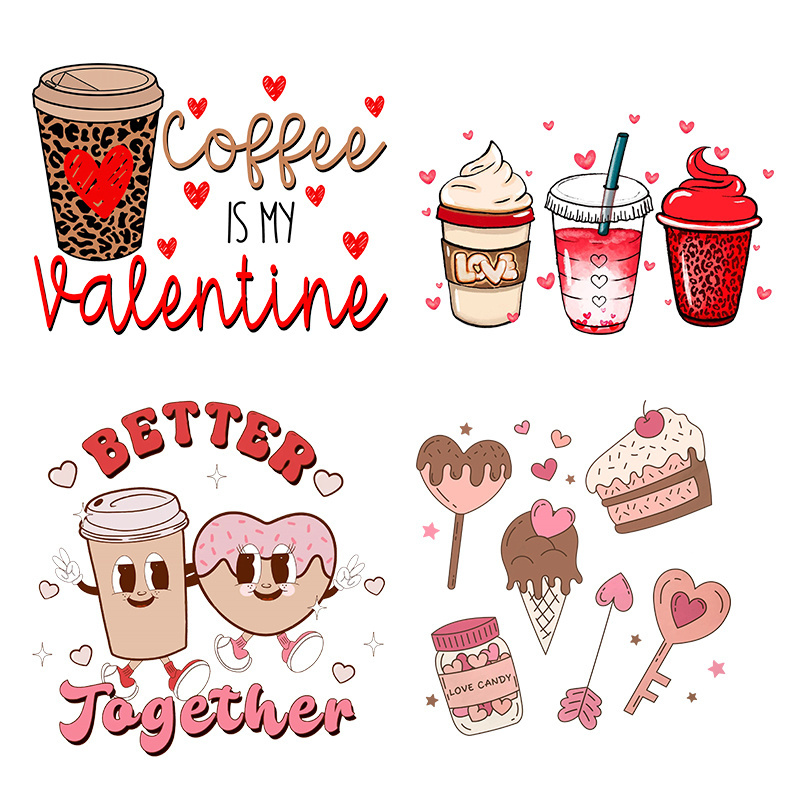 Wholesale Custom Designs Iron On Printable Plastisol Vinyl Film Valentines day Designs Press Sticker Logo Heat Transfers