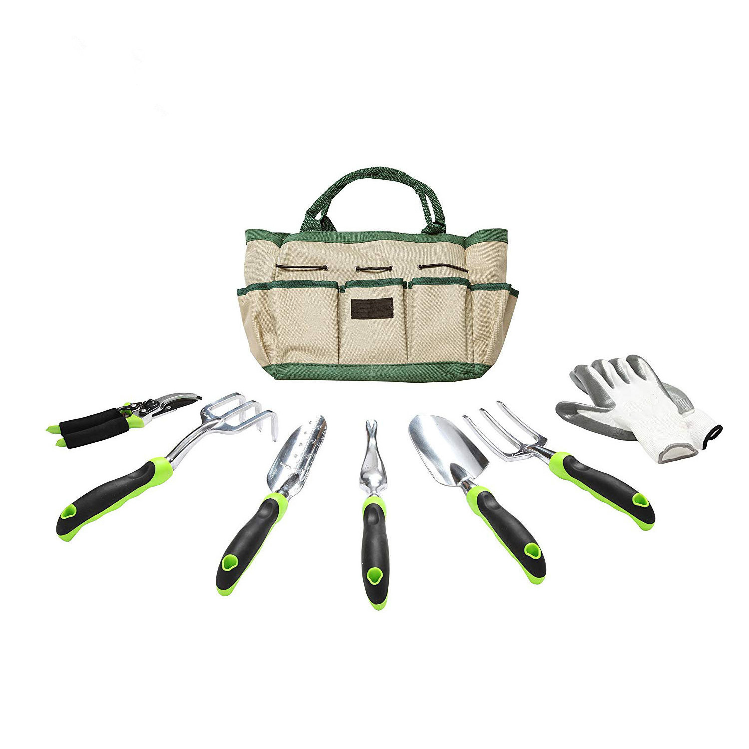 Garden Tool Set, 11 Piece Aluminum Alloy Steel Hand Tool Starter Kit with Garden Bag, Outdoor Tool