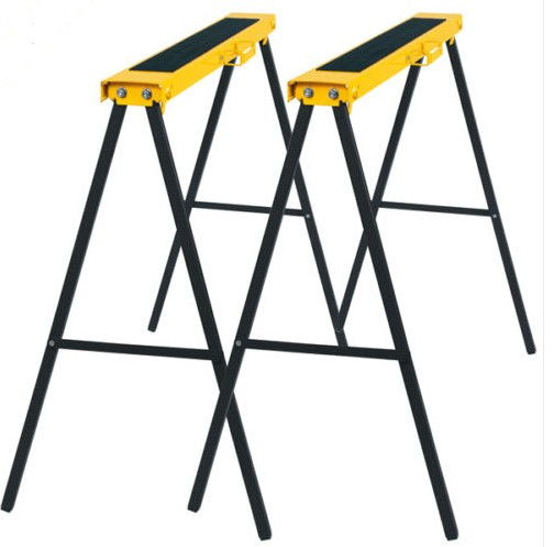 Portable Folding Sawhorse, Heavy Duty Twin Pack, 275 lb Weight Capacity Each 2 Pack (Yellow)