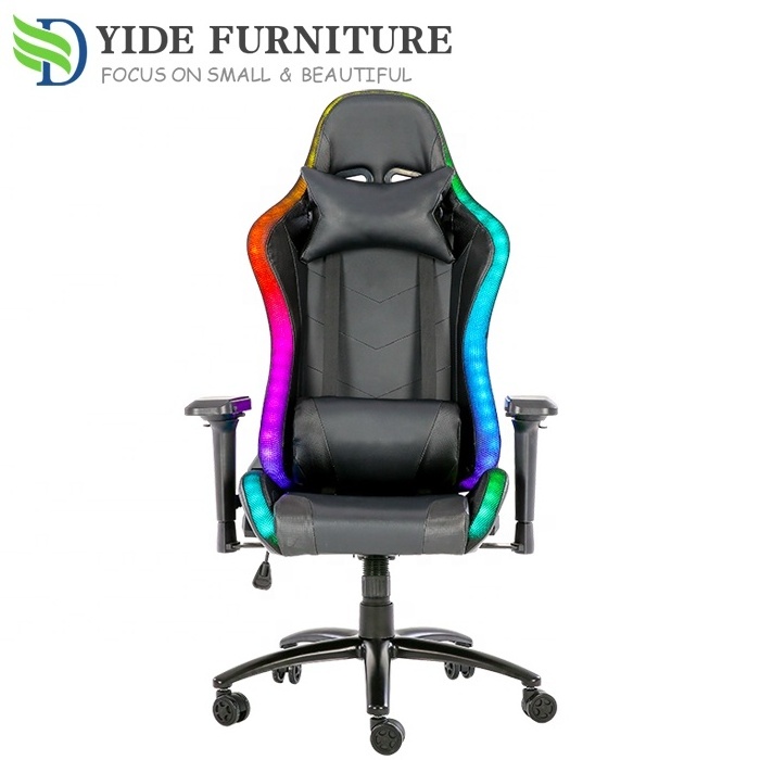 Office Furniture PU Leather Computer RGB Gamer Dropshipping LED Gaming Chair with Lights and Speakers