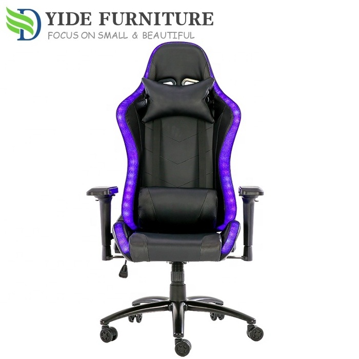 Office Furniture PU Leather Computer RGB Gamer Dropshipping LED Gaming Chair with Lights and Speakers