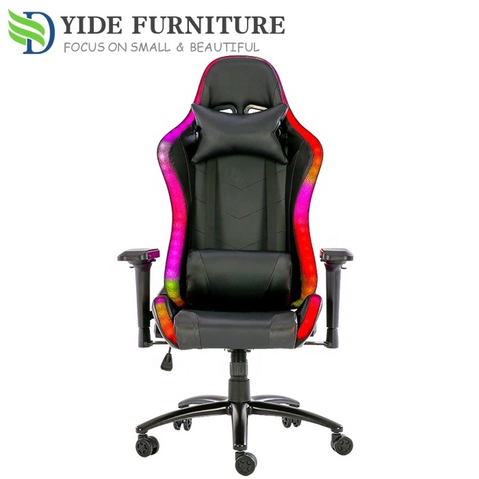 Office Furniture PU Leather Computer RGB Gamer Dropshipping LED Gaming Chair with Lights and Speakers