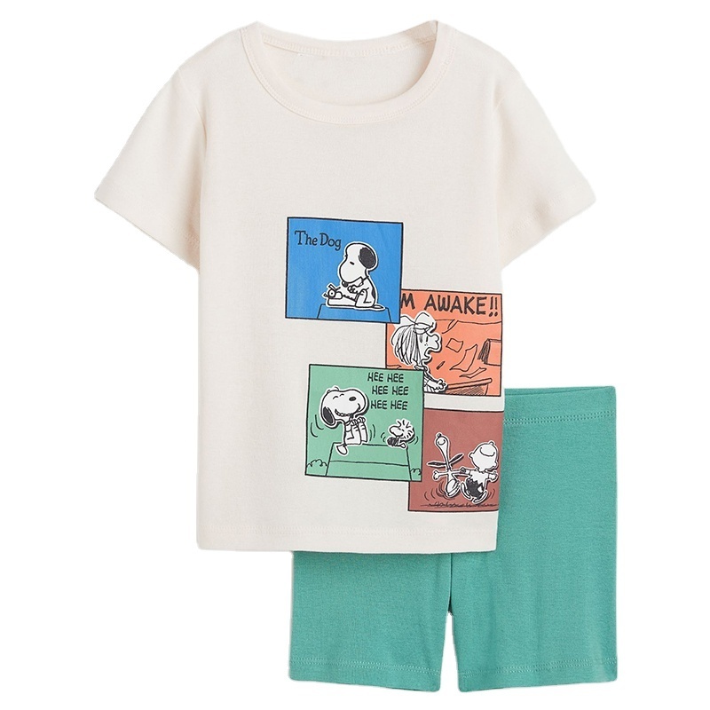 Hot Sale Boy Pajamas Custom Organic Cotton Cartoon Print Pajamas Set Kids pajamas Sleepwear For Boys