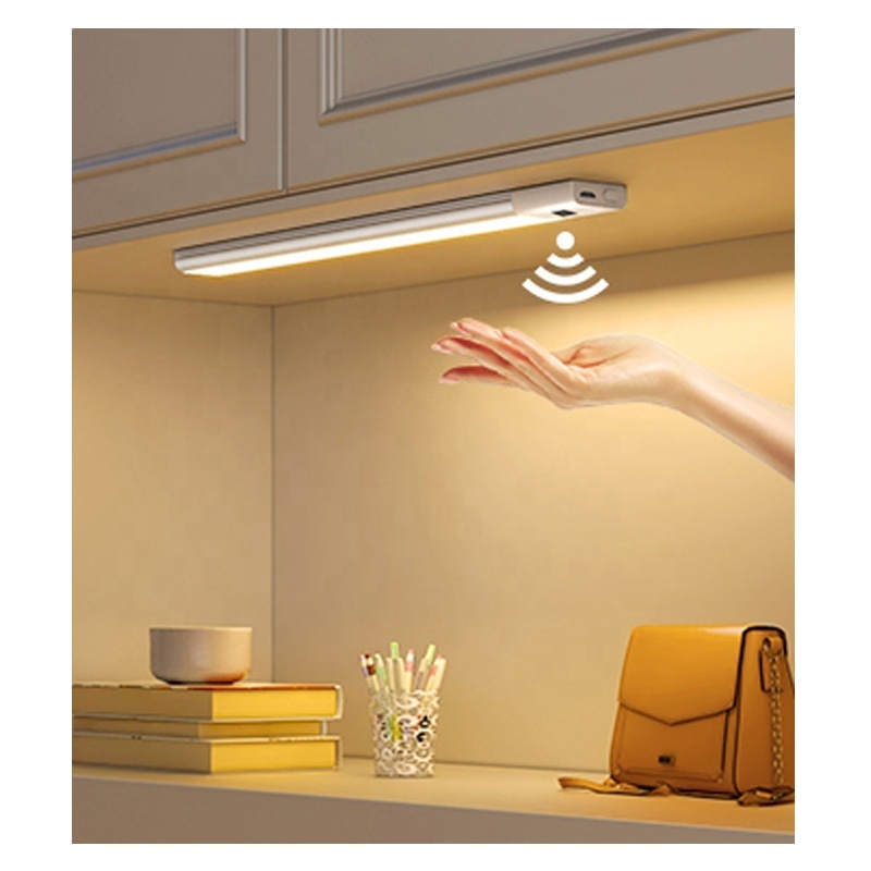 Rechargeable Wireless Hand-sweep Closet Light 54 LED Under Cabinet Light with Aluminum LED Panel 8000K Super Bright