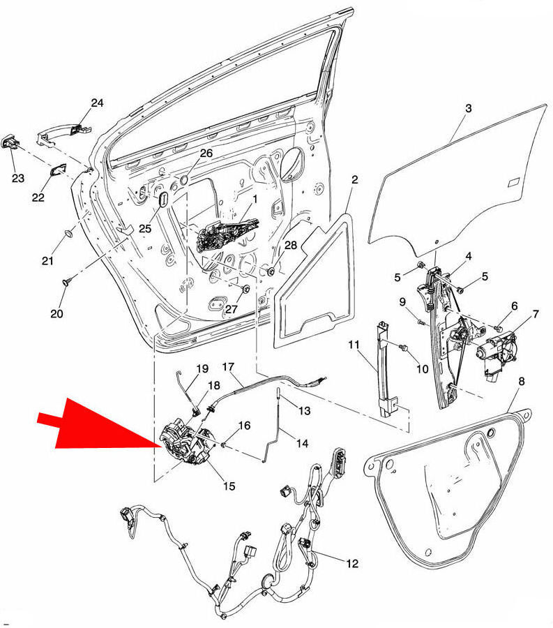 High Quality Door Lock Assembly Car Door Lock Rear Right 4 pin For GM Cruze Excelle Malibu