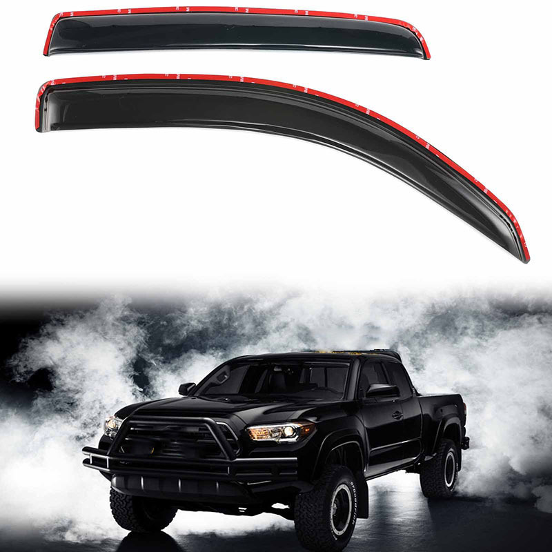 LJW Car Parts for Tacoma 2016+ Pickup Truck Side Wind Guard Deflector Visor in Channel Window vent Visor