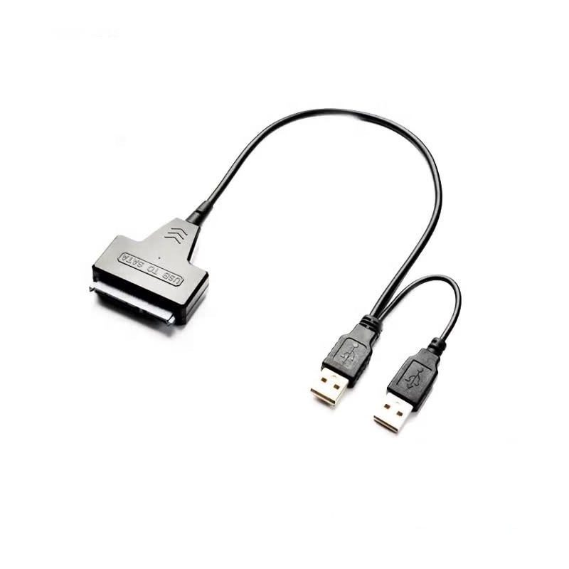 High Speed USB 2.0 To SATA 7+15 Pin 22 Pin Dual USB 2.0 to SATA Adapter Cable SATA to USB 2.5