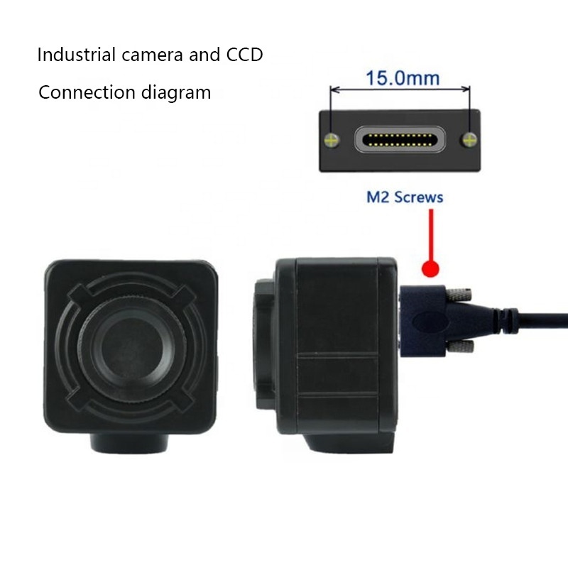 USB 3.1 Type-C Dual Screw Locking to Standard USB3.0 Data Cable Panel Mount 5Gbps Industrial Camera Video Transmission Cable