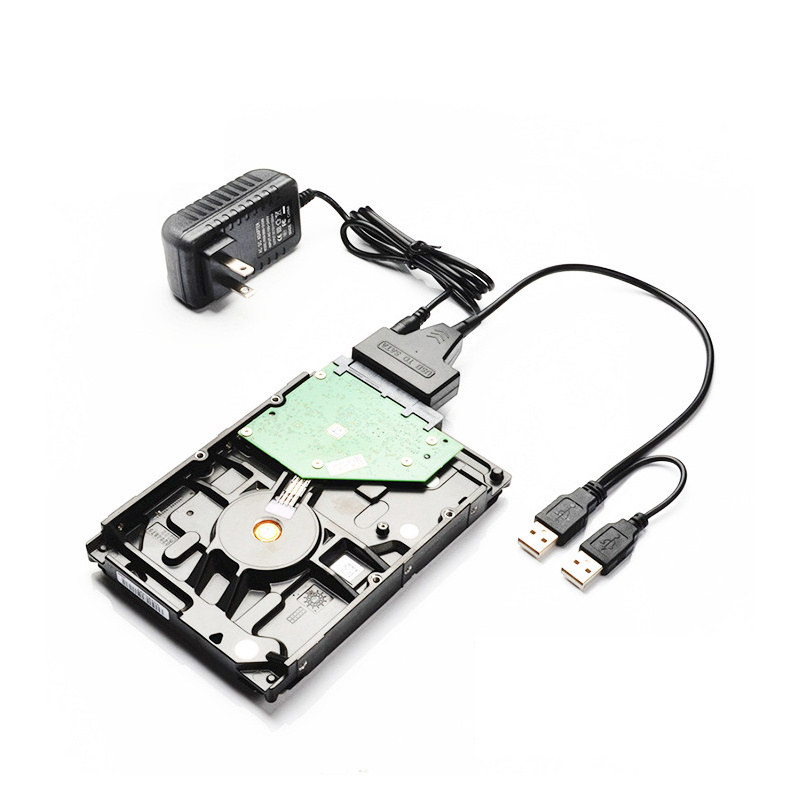 High Speed USB 2.0 To SATA 7+15 Pin 22 Pin Dual USB 2.0 to SATA Adapter Cable SATA to USB 2.5