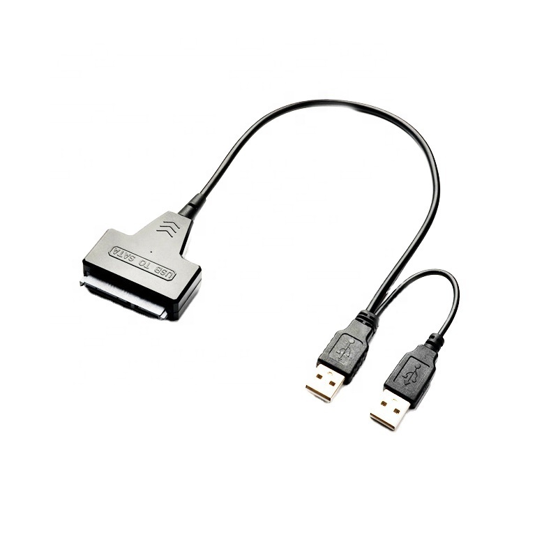 High Speed USB 2.0 To SATA 7+15 Pin 22 Pin Dual USB 2.0 to SATA Adapter Cable SATA to USB 2.5