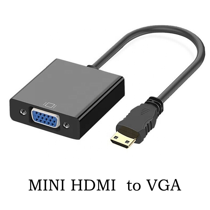 High Speed Mini HD MI to VGA Cable with Audio Converter 1080P Male Mini HDTV to Female VGA Converter Adapter