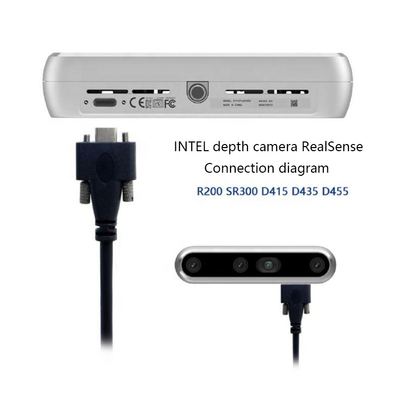 USB 3.1 Type-C Dual Screw Locking to Standard USB3.0 Data Cable Panel Mount 5Gbps Industrial Camera Video Transmission Cable