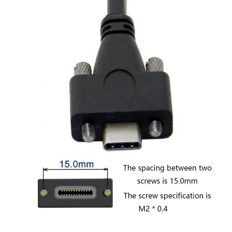 USB 3.1 Type-C Dual Screw Locking to Standard USB3.0 Data Cable Panel Mount 5Gbps Industrial Camera Video Transmission Cable