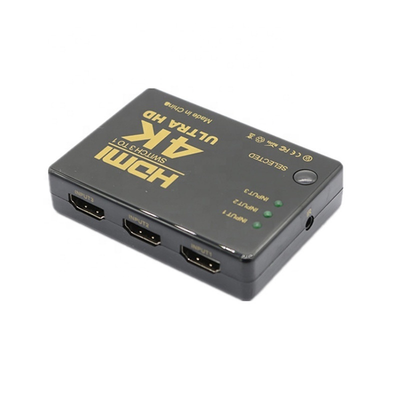 4K*2K 3x1 HD MI Switch with IR Wireless Remote 3D Control Auto Switch 1080P HD Video HD MI-compatible Output Splitter