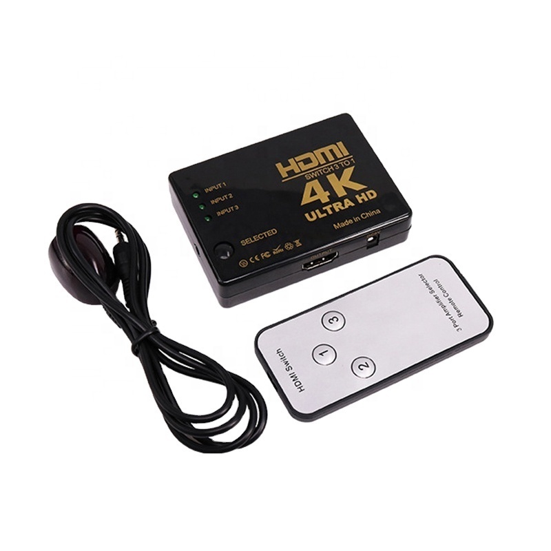 4K*2K 3x1 HD MI Switch with IR Wireless Remote 3D Control Auto Switch 1080P HD Video HD MI-compatible Output Splitter