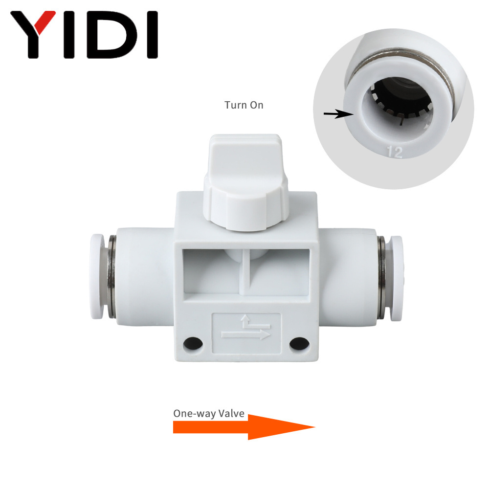 HVFF Metric Pneumatic 4mm 6mm 8mm 10mm Air Pipe Fitting Push Fit In Hose Fittings Quick Connector Hand Control Shut Off Valve