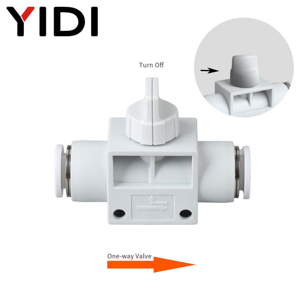 HVFF Metric Pneumatic 4mm 6mm 8mm 10mm Air Pipe Fitting Push Fit In Hose Fittings Quick Connector Hand Control Shut Off Valve