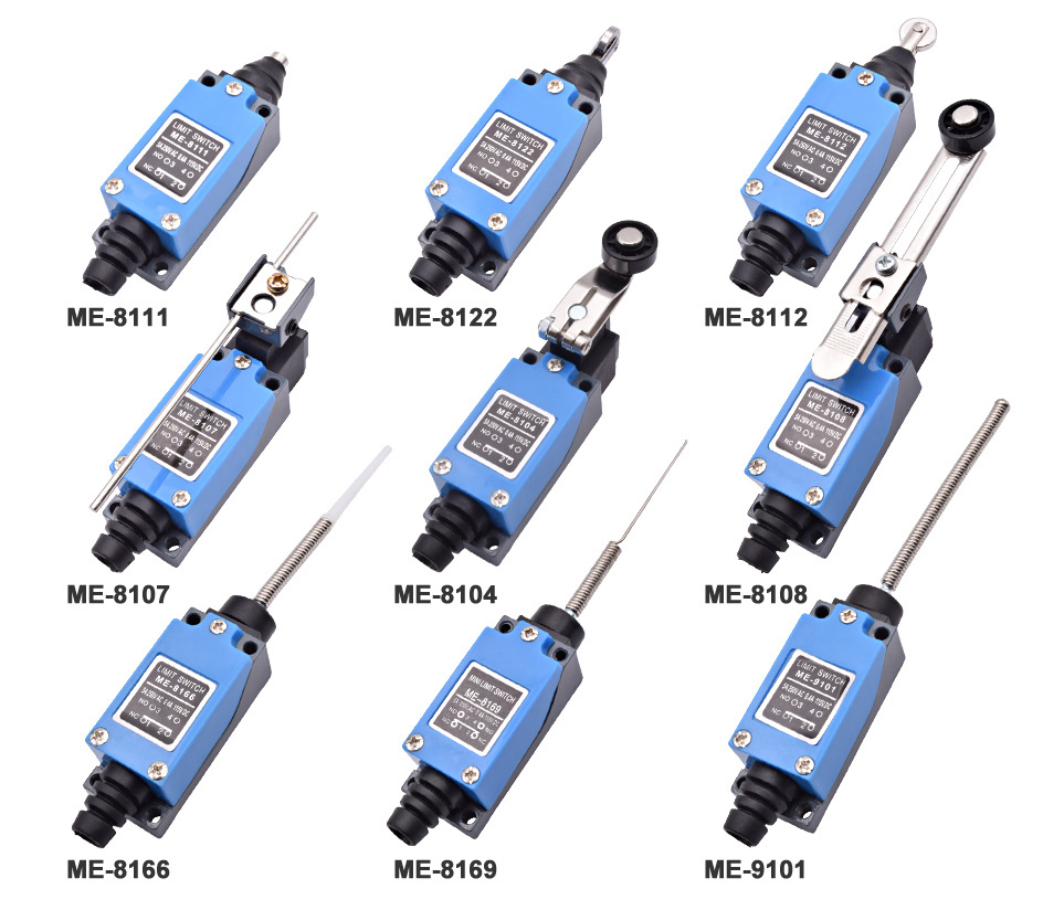 ME- 8108 8104 8122 Switch AC 250V 5A SPDT 1NO 1NC Straight Lever Roller Blade Endstop Travel Microswich Small Micro Limit Switch