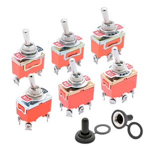 Electrical Industrial E-TEN 2 3 Position 3pin 6pin 15A 250V Boat Toggle Button Switch On Off On Screw Terminal SPDT DPDT Switch