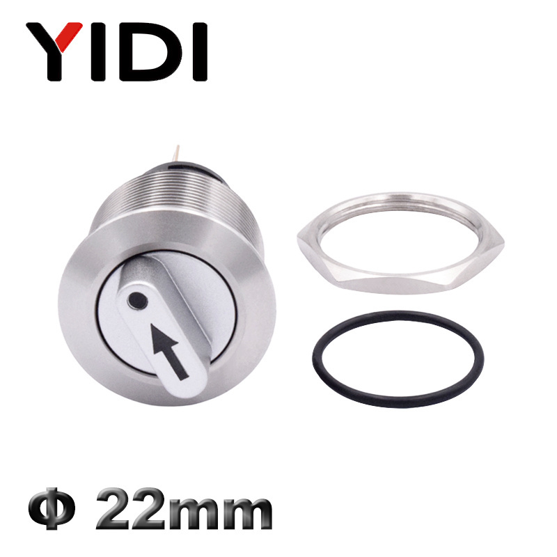 22mm LED Light Metal Rotary Selector Switch ON OFF 1NO 1NC 2NO 2NC 2 3 Position Stainless Steel Latch Knob Push Button Switch